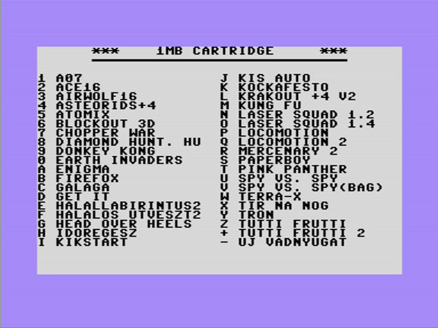 Commodore 16/116/Plus 4 1MB-os Cartridge Juhász Jácint fejlesztés