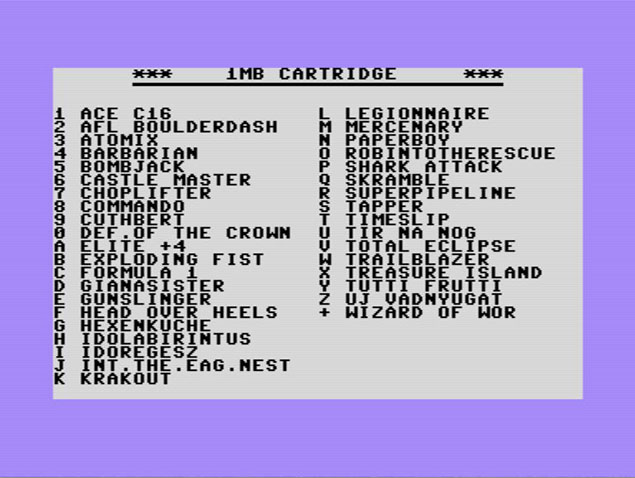 Commodore 16/116/Plus 4 1MB-os Cartridge Juhász Jácint fejlesztés