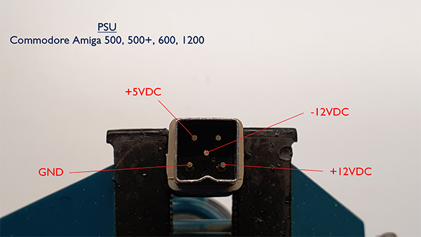 Commodore Szerviz és Restaurátor | Commodore Amiga 500, 500+, 600, 1200 tápegységdugó feszültségek mérése (PSU pinout)